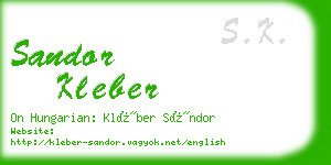 sandor kleber business card